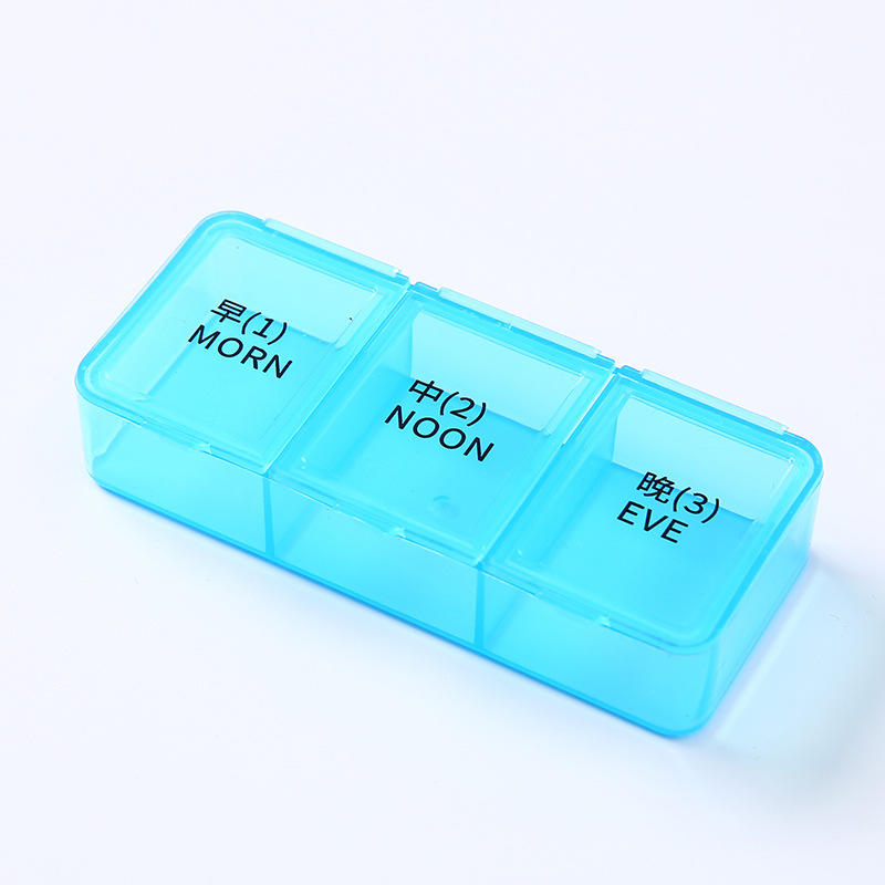Portable Pill Box Cases Organizer Travel 3 Grid Medicine Box For Morning Middle And Evening Medication Tablets Mini Storage Box