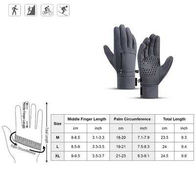 Men Winter Waterproof Gloves Touchscreen  Anti-Slip Fleece Thermal Sport Gloves Mens Winter Gloves