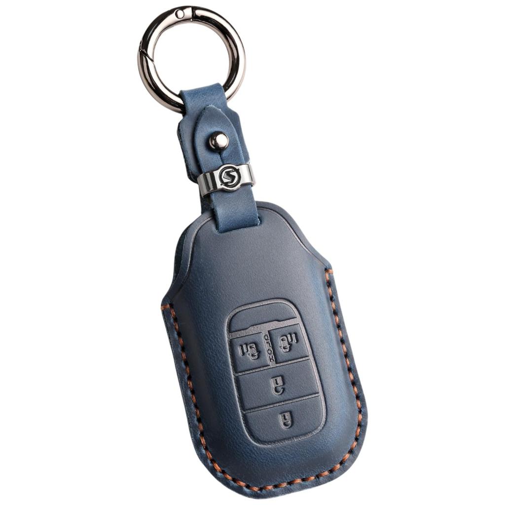 Smart Key Case Key Cover Genuine Leather Compatible with Honda Freed GT Series Custom Odyssey RC5 Compatible Design Accessory Leather 4 Buttons