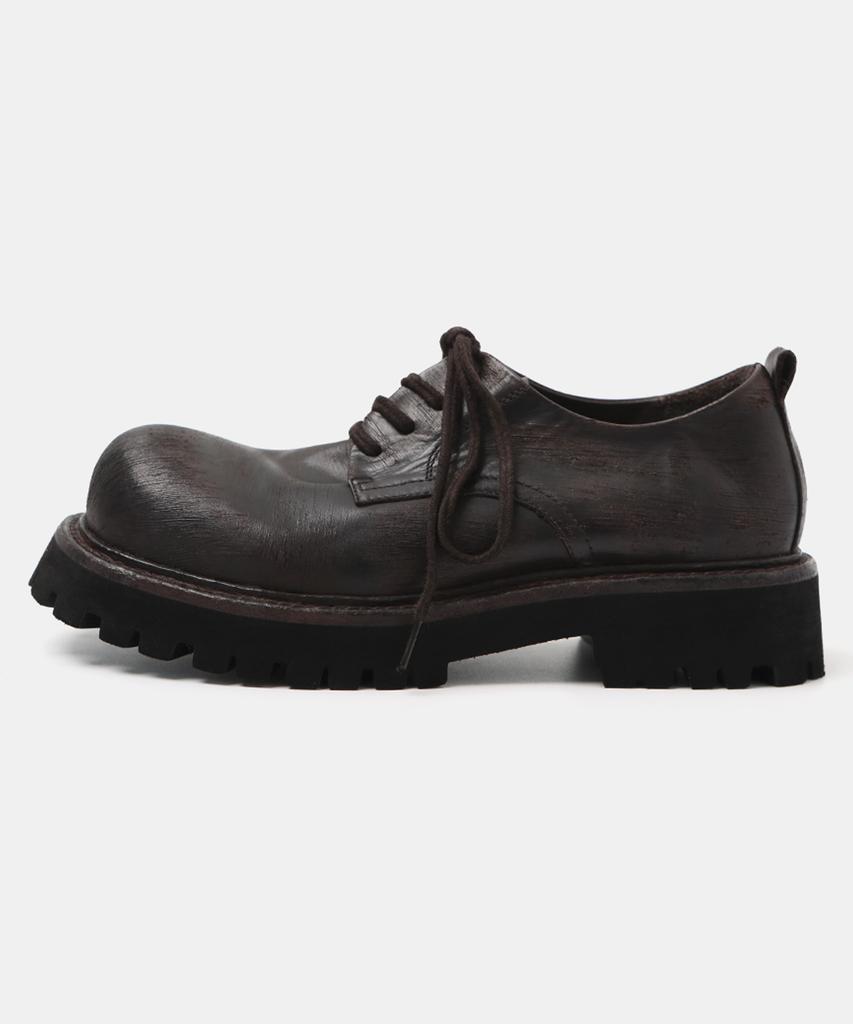 Wetheroad Wtrd1151 Chopen Horse Leather Scratch Washed Derby Shoes Brown