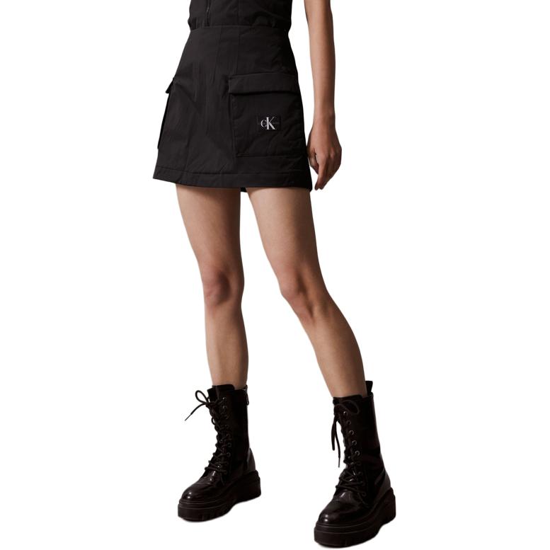 Calvin Klein Minimalist Large Pocket A-Line Quilted Casual Skirt Women Skirts Space-Black J222620-BEH