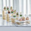 Show Exhibition Gold Shiny Cake Rack Sushi Snack Stand Ceramic Plate Buffet Banquet Decor Wedding Dessert Table Display Holder