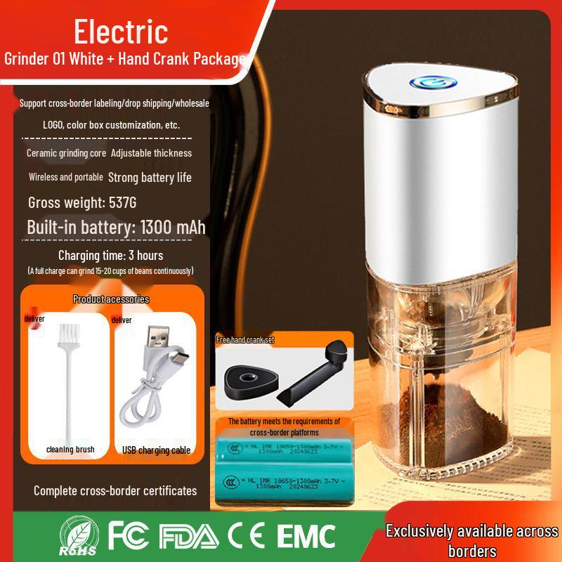 Portable Hand-Cranked Coffee Grinder for Home Use