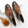 Men’s Winter Warm Chelsea Boots Motorcycle Boots Retro Street Style Dress Tuxedo Wedding Men Monks Ankle Boots Plus Size