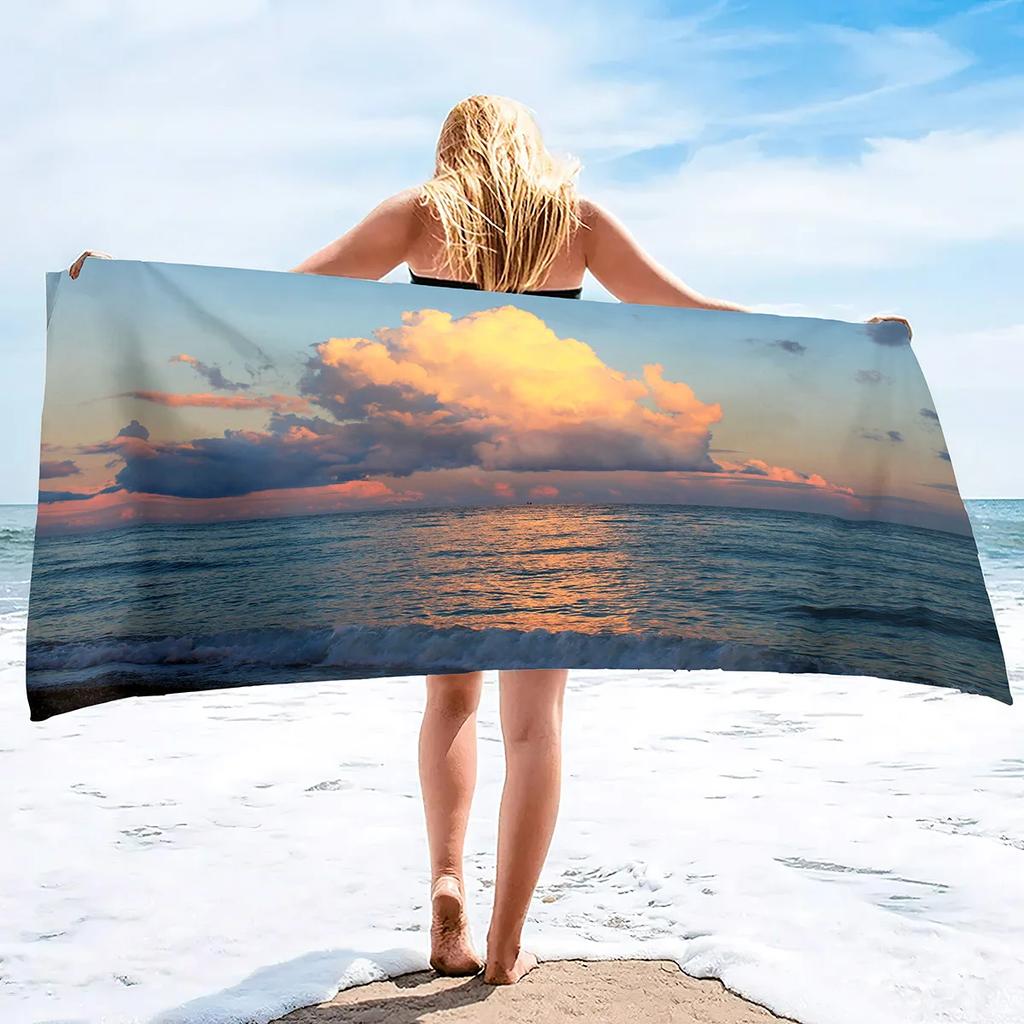 Beach Ocean Microfiber Beach Towels Quick Drying Towel,Retro Tropical Summer Absorbent Sand Free Sandless Swim Pool Beach Towel