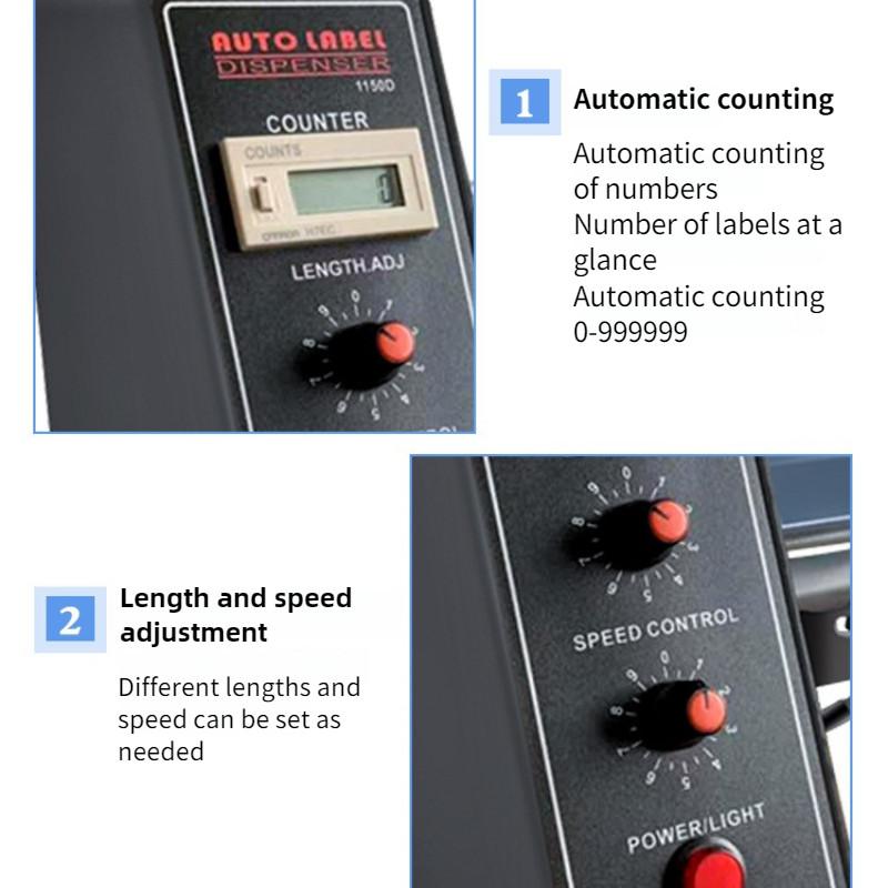 1150D Automatic Counting Label Separator Adjustable Speed Label Stripping Machine Intelligent Auto Label Dispenser