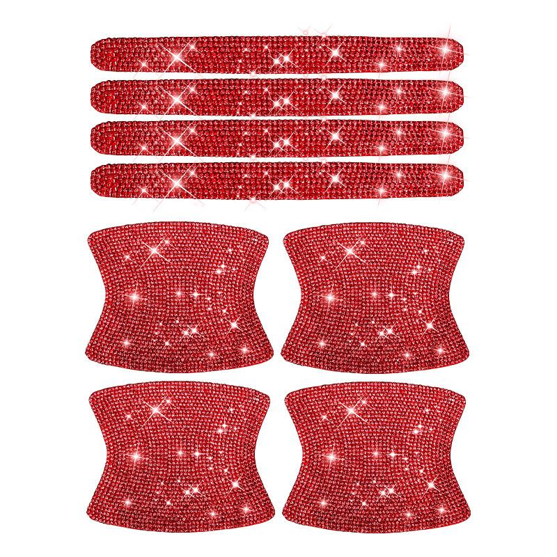 Autocollants de poignée de porte de voiture en strass, autocollants de protection de poignée de porte à paillettes en cristal, autocollants de sécurité anti-rayures réfléchissants pour voiture