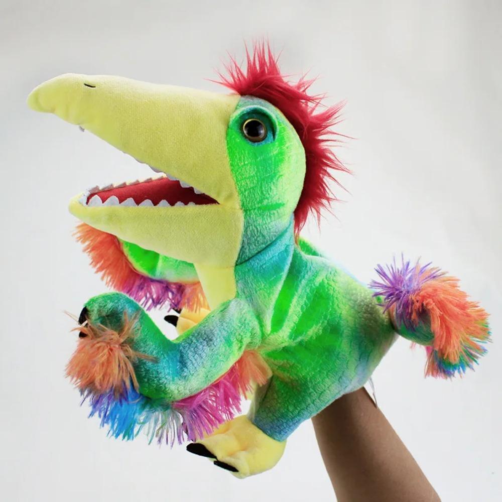 New 11 style Dinosaur Hand Puppet Plush toys Kindergarten performance Hand control glovesTriceratops Tyrannosaurus Dilophosaurus