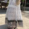 Bohemian Wasteland Style Vintage Floral Midi Skirt for Women - Summer Lace Patchwork Niche Design High-Waist A-Line Long Skirt