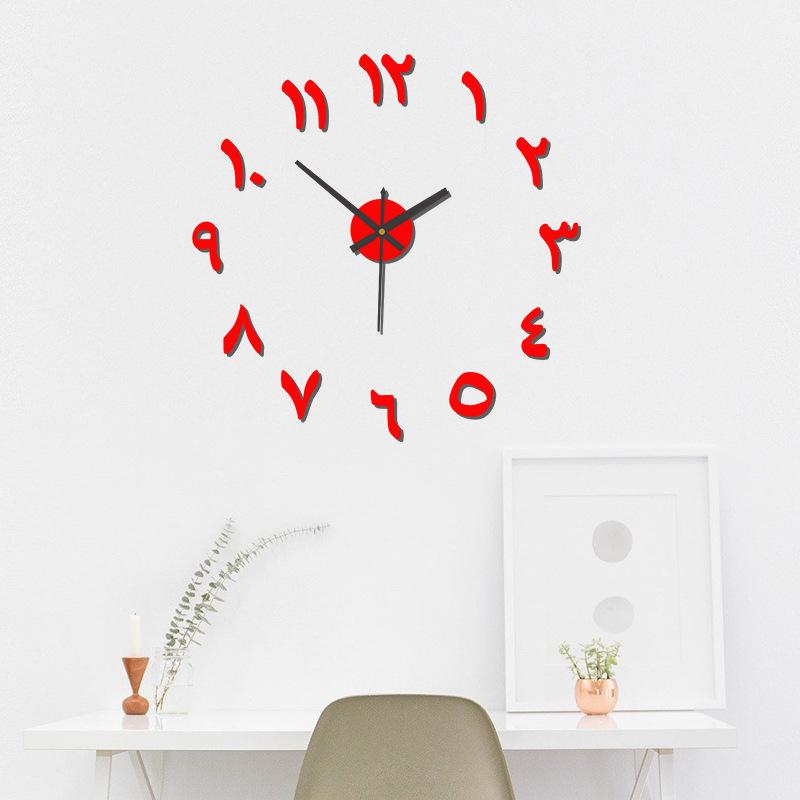 European-style Living Room Diy Wall Clock, Home Non-drilling Clock, Acrylic Wall Sticker Clock, Simple and Silent Wall Clock