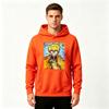 Men Anime Print Pullover Hoodie, Casual Yellow Hair Character Lightning Pattern Long Sleeve Hooded Sweatshirt
