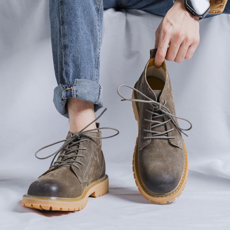 Men's Ankle Boots 2024 Winter Mid Top Boots Outdoor Boots Luxury Brands Classic Design High Top Men Casual Shoes Autumn Choice