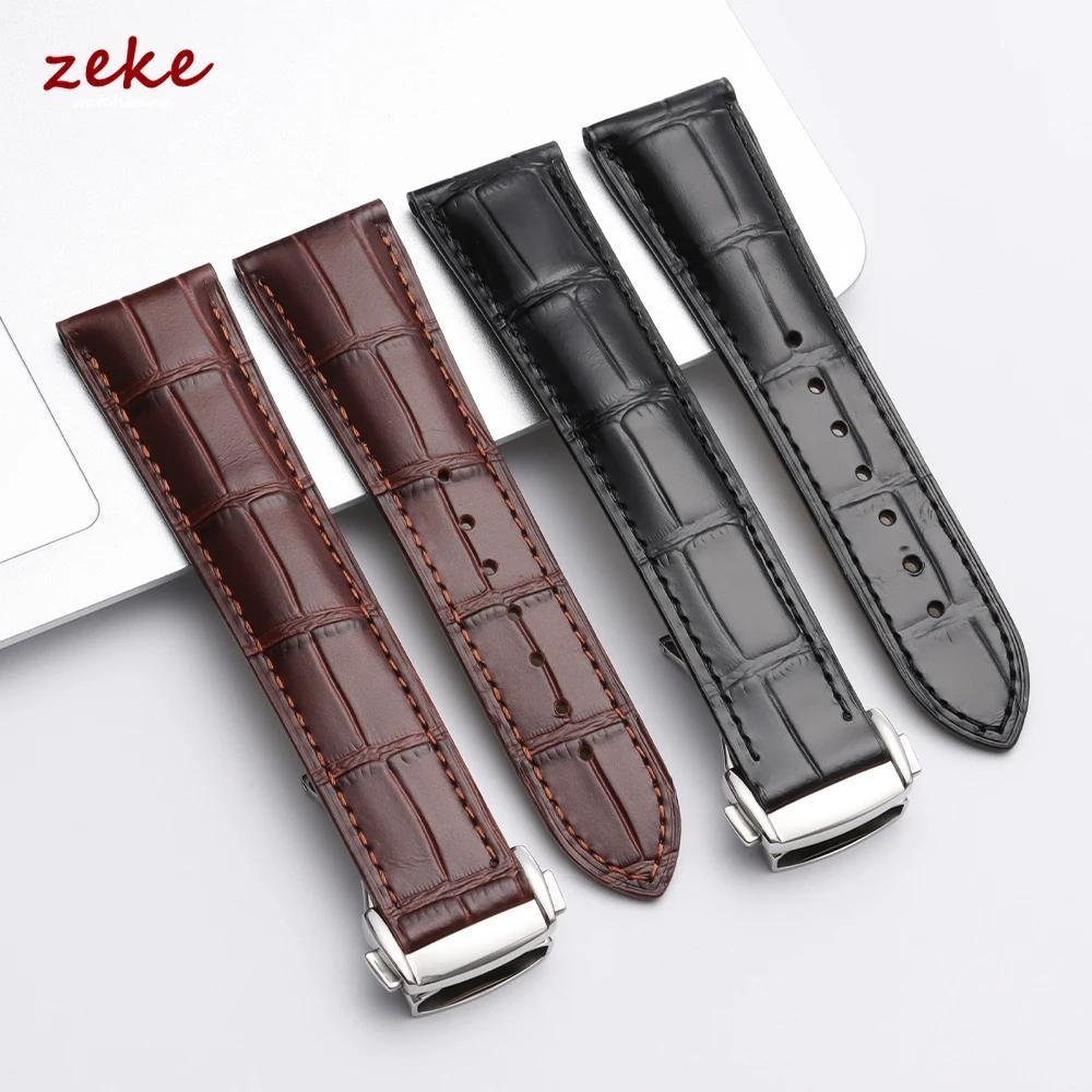 For Omega Seamster Watch Premium Leather Watch Strap 19mm 20mm 21mm 22mm Solid Steel Deployant Clasp Bamboo Cowhide Watch Bands