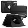 Adjustable Rotating Kickstand Shockproof Anti-Fall Protective Tablet Cover Case for iPad Mini 6 Mini 7 PU Leather Material Black