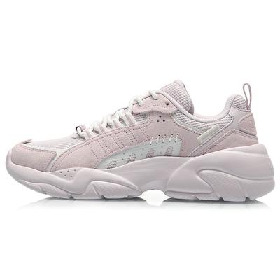 Li Ning Chasing The Moon Shock Absorbing Non-Slip Durable Low-Top Sports Casual Shoes Women Sneakers Pink White AGLQ248-2