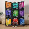 Inside Out Cartoon Flaneldecke - Ultra-Weich, Gemütlich und Bequem für Sofa, Schlafzimmer, Camping und Reisen - Ganzjahres-Vielseitigkeit, Vib