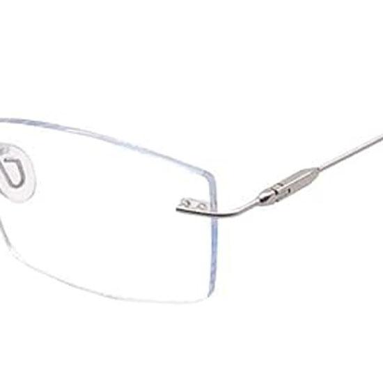 RSINC Rimless frame eyeglass Spectacle Optical Prescription Modern Unisex  Silver Blue For Men & Women Superslim-S30002 51-17-138 (IB-3) M1