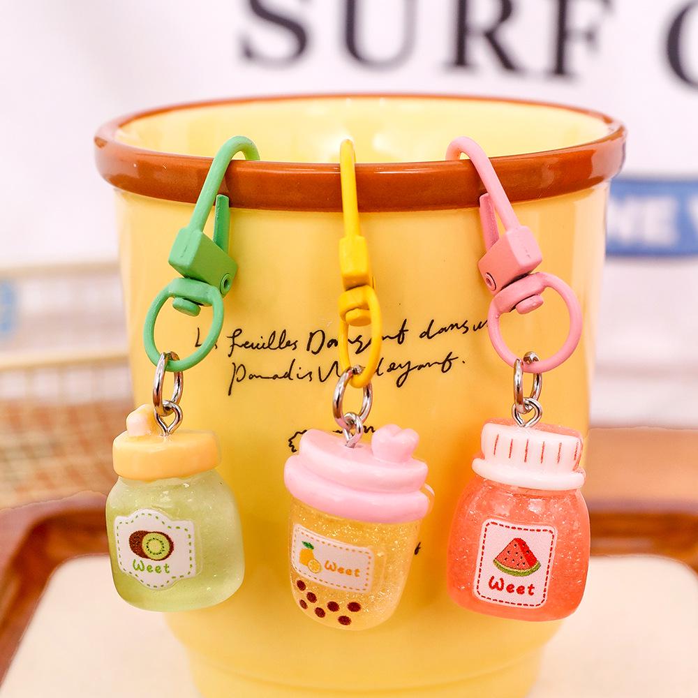 Fruit-Flavored Bottle Keychain for Girls' Bags - Creative, Durable, DIY Pendant, Perfect Small Gift