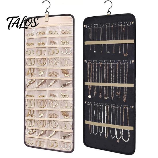 Multi-layered Jewelry Display Rack Hanging Organizer Necklace Holder Large Capacity Practical Space-saving Anti-tangle Earrings Rings Hanger Stylish