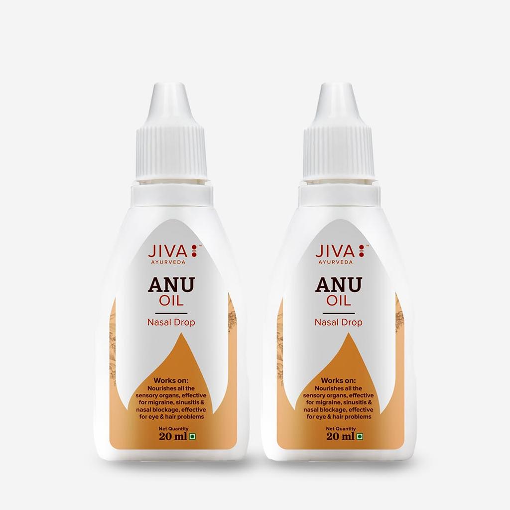 Jiva Anu Oil 20 ml X Pack Of 2 Nasal Care Oil For Daily Cleansing Sensory Comfort Traditional Ayurvedic Formula Use