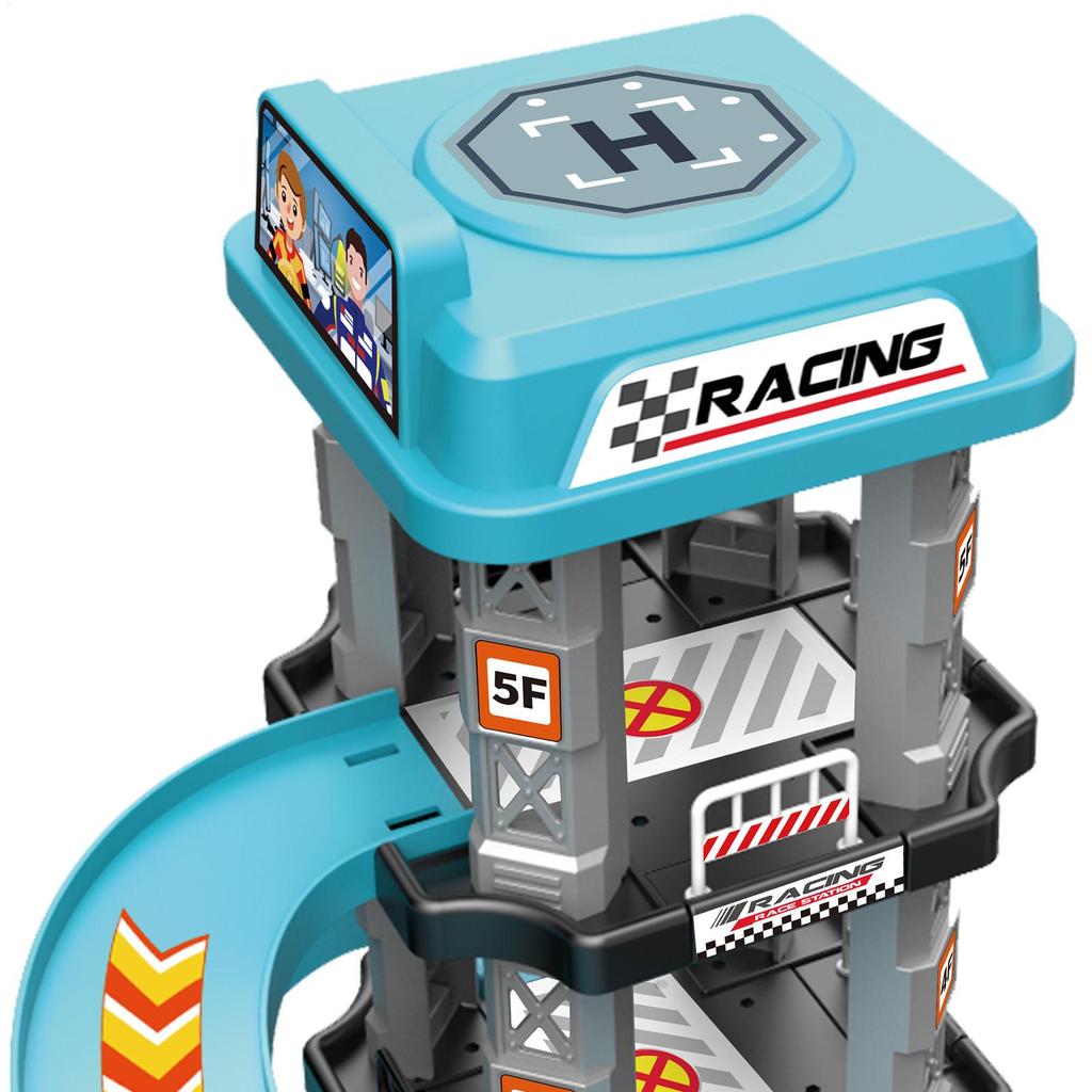 Rennschienenauto Spielzeug Kinder Garage Katapult Sportbahn Spiel Spielzeug Kinder Bauparkplatz Babyplatz Tankstelle DIY Kurvenreiche Straße