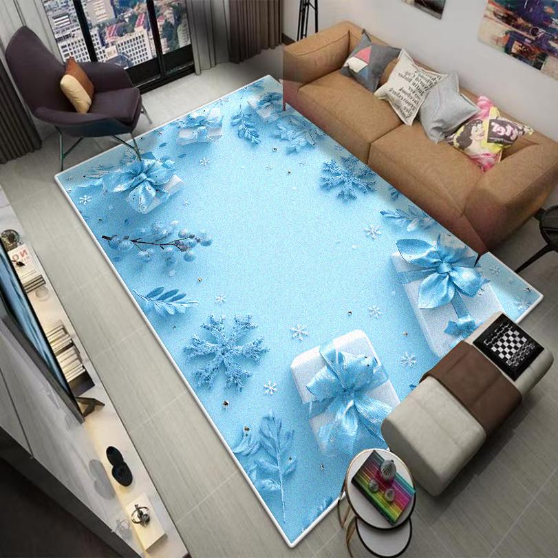 Christmas Style CARPET FOR LIVE ROOM Blue Luxury Home Decoration Bedroom Large Area Rugs Washable Lounge Floor Mats Bedside