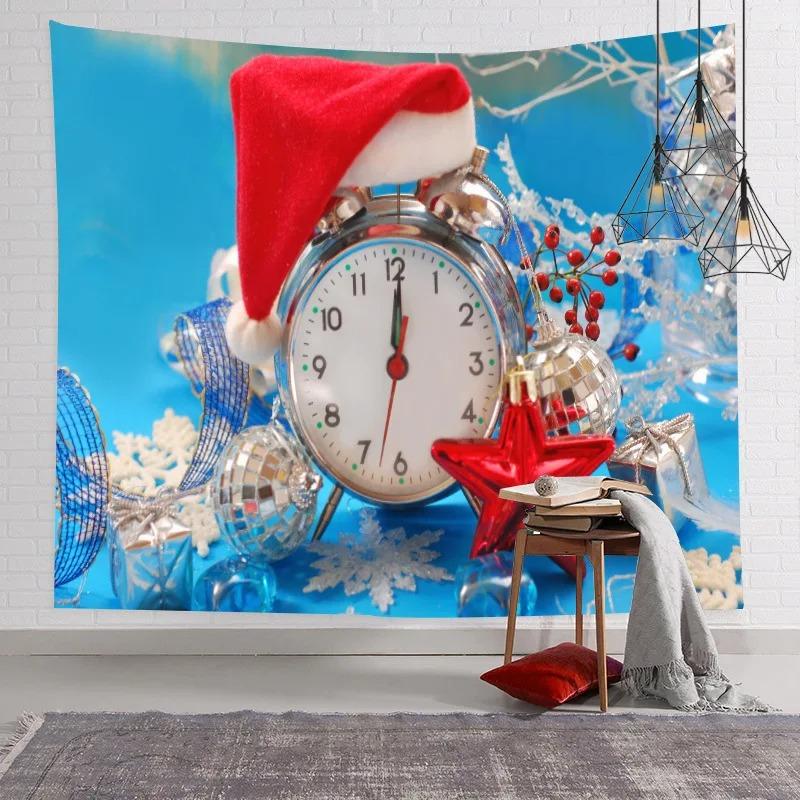 Tapiserie cu Model Desene Animate Moș Crăciun Decor de Perete pentru Casă, Dormitor, Living, Tapiserie cu Tematică de Crăciun