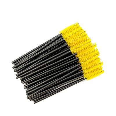 50-teiliges Set mit Wimpernpinsel aus Kristallglas, Diamantgriff, Mascara-Stäbchen, Wimpernverlängerungs-Tools, Wimpernröhrchen-Applikator, Spooler, 50 Stück, Gelb, 50 Stück