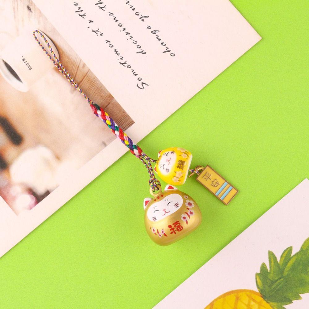 Phone Lanyard Cartoon Key Charm Zinc Zinc Alloy Lucky Cat Pendant Sweet Maneki Neko Key Chain  Girls