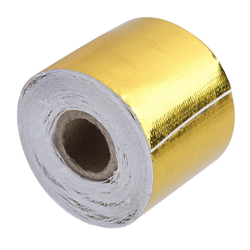 1 Roll Golden Car Aluminum Foil Adhesive Reflective Heat Shield Wrap Tape (10m * 5cm)