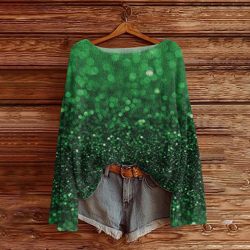 Women's Fashion Round Neck Long Sleeve Pullover Faux Sweater Knitted Pullover Top