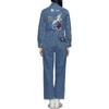 Lee X Palace Museum Cultural Collaboration Solid Color Straight Leg Denim Jumpsuit Women Jumpsuit Blue LWB0021525PN00F