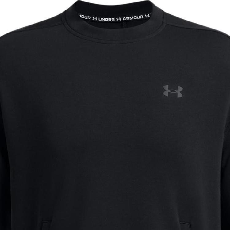 Under Armour Sportstyle FW24 Fleece Crew Neck Comfortable Loose Knit Sweatshirt Men Sweatshirt Black 1389478-001