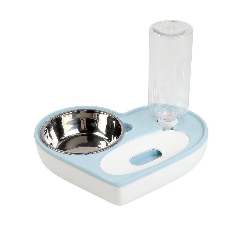 

Pet Bowl Love Moisture-proof Mouth Dual-purpose Bowl Cat Automatic Water Feeding Bowl Small and Medium Dogs Creative Dog Bowl синий
