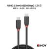 LINDY BLACK LINE USB Gen 2x2 Cable 0.5m 3.2 Type-C (Model Number 36905)