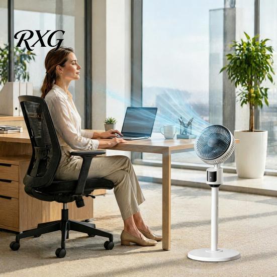 Stable Floor Fan Mini Fan, Portable USB Air Circulation for Home Office, 3 Cooling Speed Quiet Stand with 5m Airflow, Wide Angle Oscillating