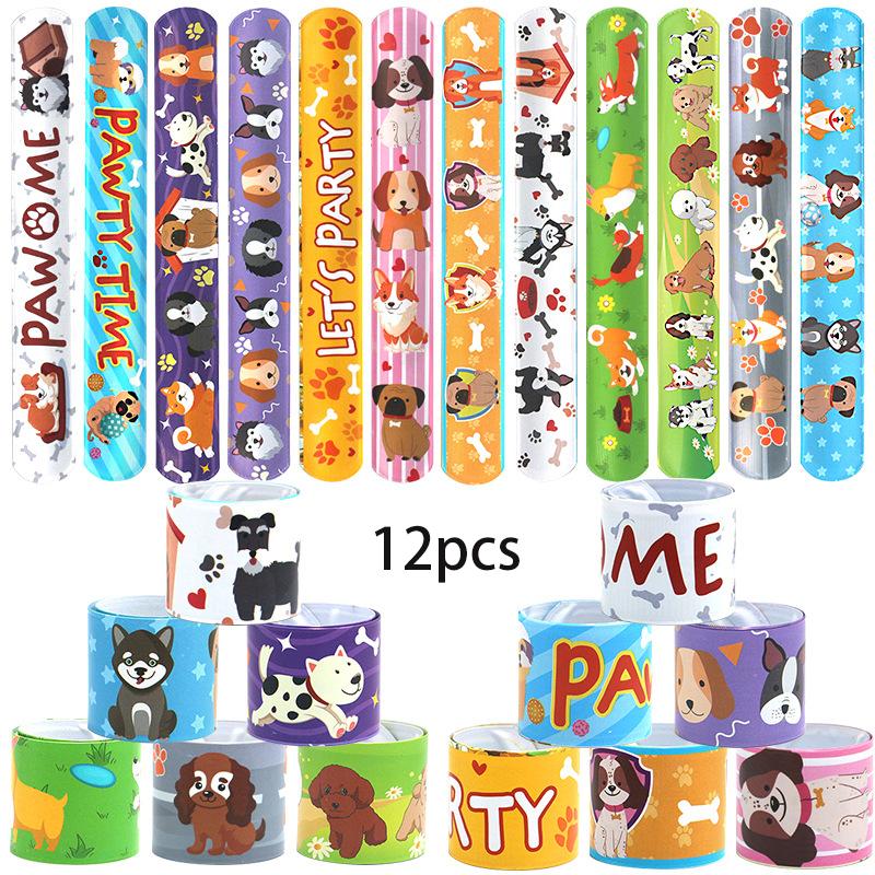 12PCS PVC Slap Bracelets Cute Animal Capybara Dinosaur Bees Kids Birthday Party Favors School Rewards Children's Day Gift