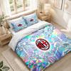 Bedding Set 1 Duvet Cover 2 Pillowcases AC Milan Print Bedroom Home Decoration