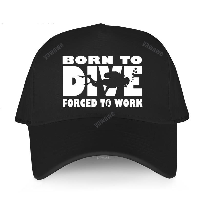 Schwarze, lässige Baseballkappe mit Aufdruck für Jungen, MSP BORN TO DIVE, gezwungen zur Arbeit, Sommerhut für Männer und Frauen, Outdoor-Snapback-Caps, Sportmütze