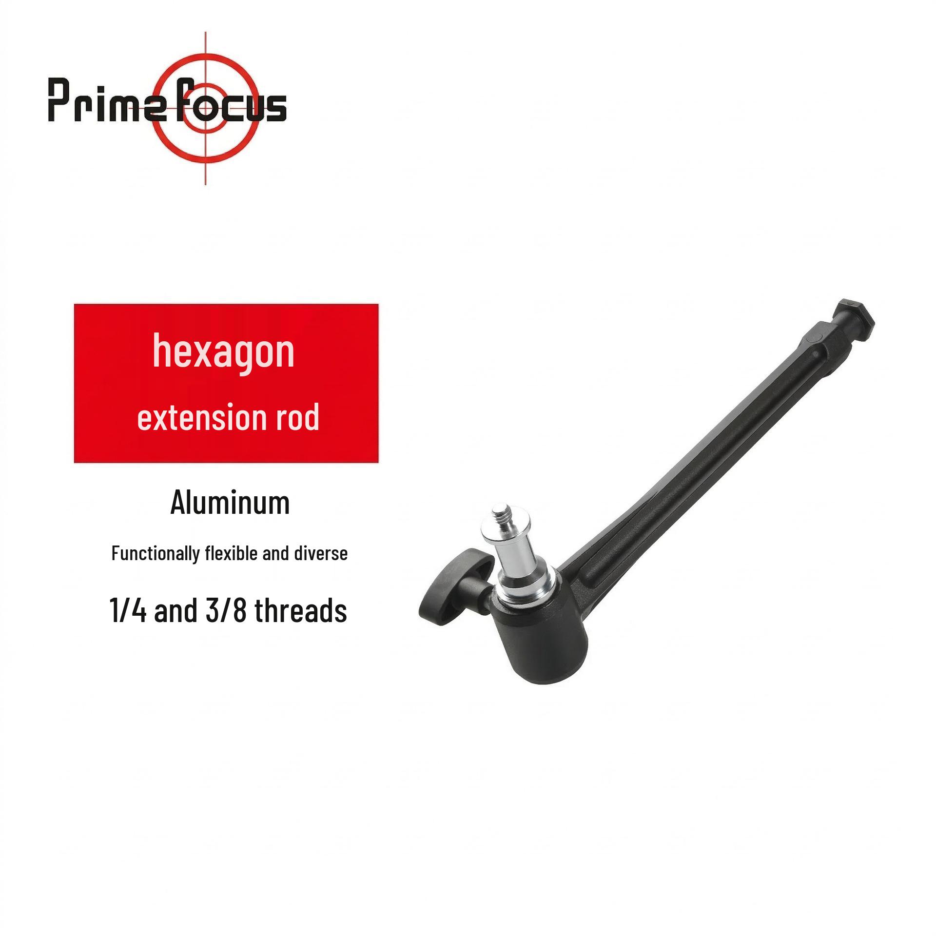

Hexagonal Aluminum Extension Arm: Multi-functional Photography Clamp & Connector Rod Photography Path чорний