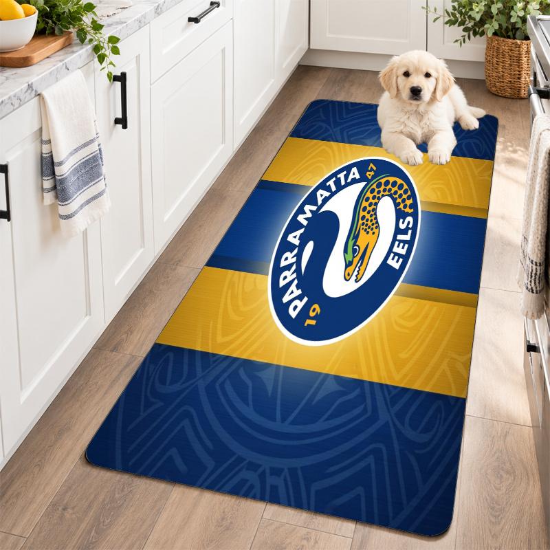 Flannel Kitchen Mat Parramatta Eels Soft Area Rug Non Slip Floor Carpet Home Decoration