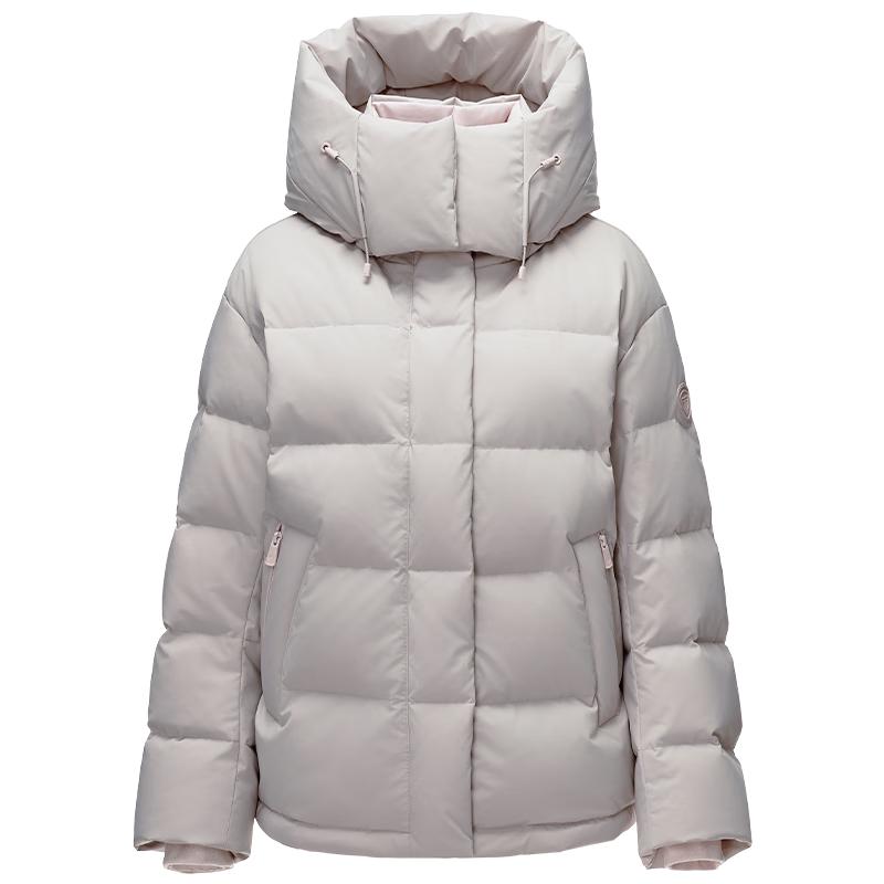 Tamboer Women's Short Puffer Down Jacket with Detachable Hood