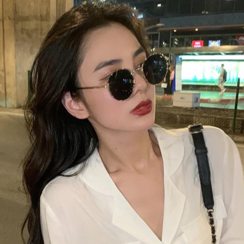 Sunglasses Women'S Metal Punk Glasses, Round And Delicate Sunglasses