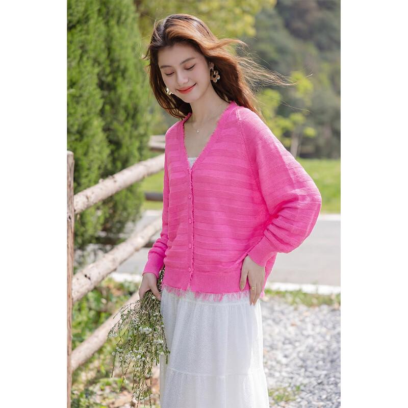 MokaNa Women s Tassel Hem Loose Knit Cardigan M