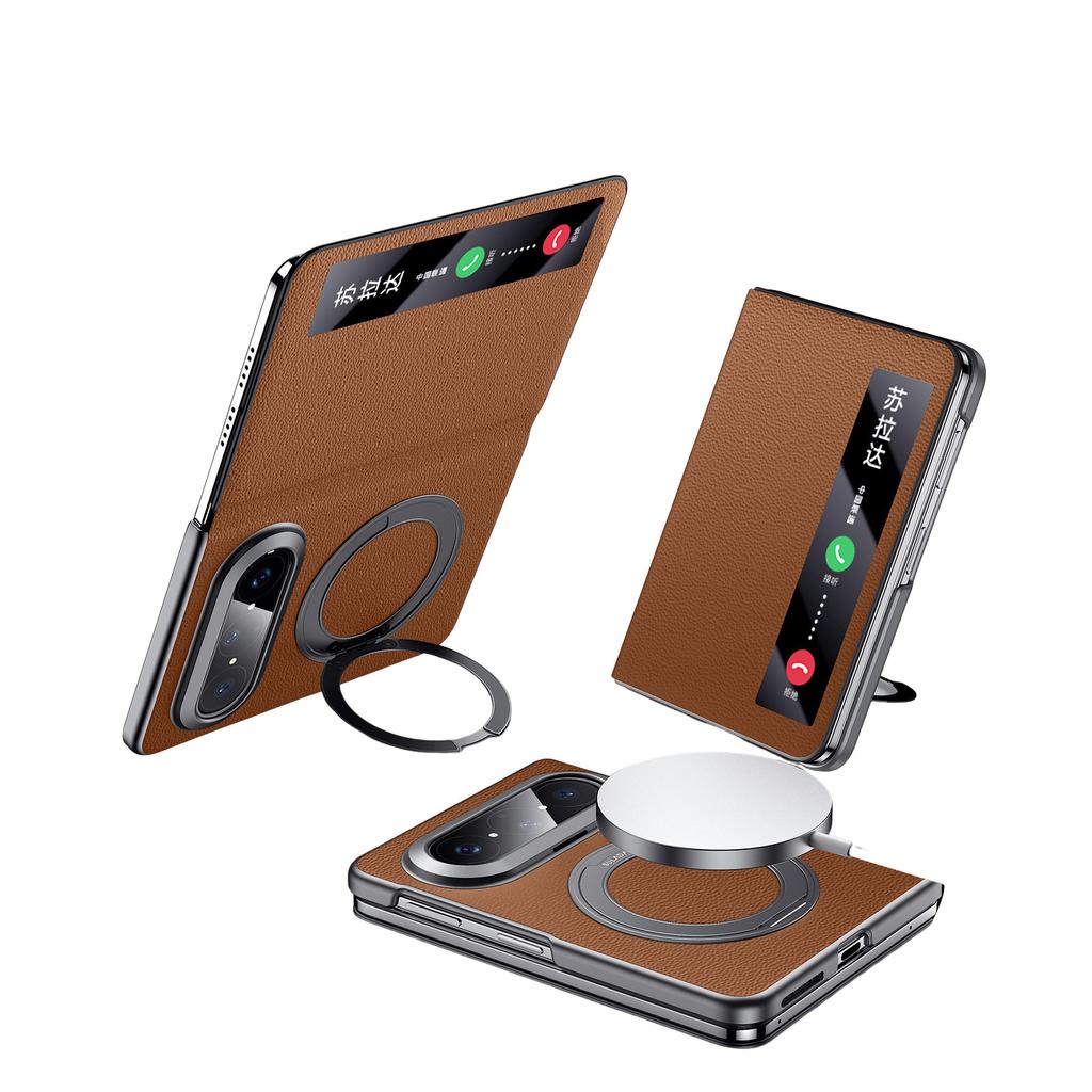 Applicable to Huawei puraxmax mobile phone case holder magnetic suction male PuraXMax collector's edition smart window leather case