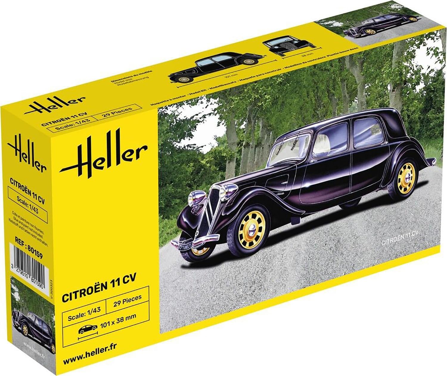 

Platz Heller Citroen 11 CV Пластиковая модель HE80159 1/43
