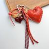 Yogodlns Trendy Faux Leather Heart Keychain Delicate Heart Bag Pendant Ornament Decoration For Charm Gift