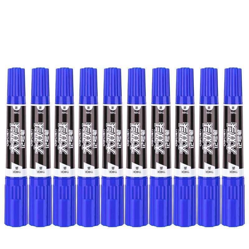 Deli Blue Double-Ended Permanent Marker Pen
