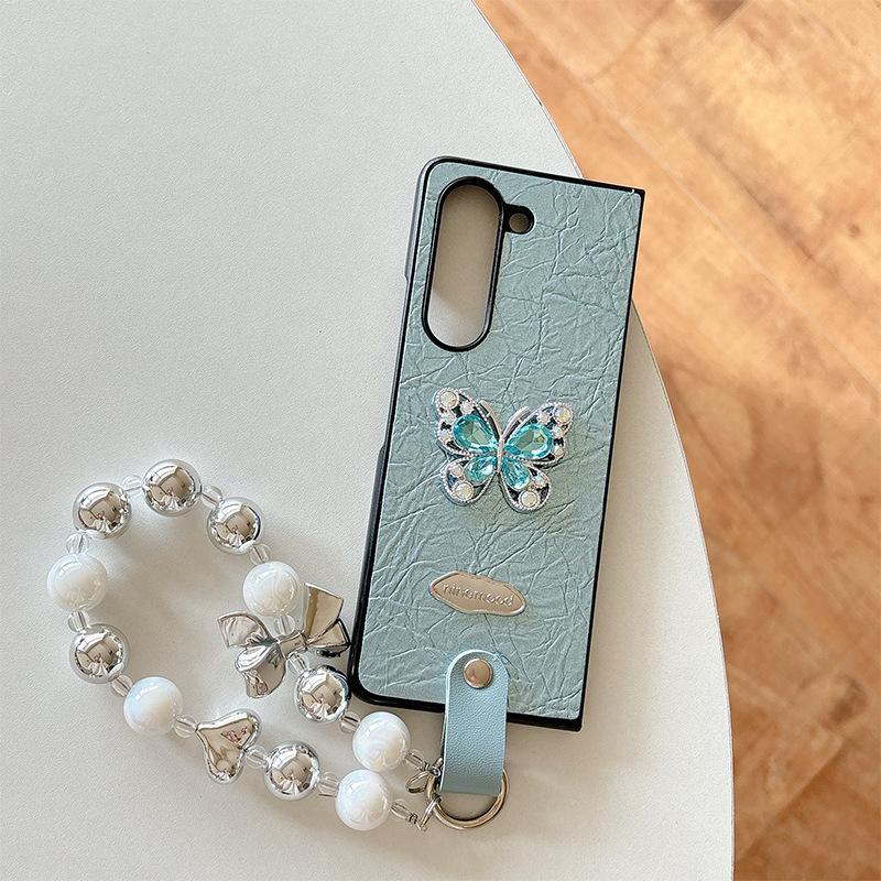 Rhinestone Butterfly Mobile Phone Case for Samsung Zflip6 Flip Folding for Huawei Pocket2 Bow Tie Love Chain