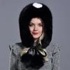 Chapéus e Bonés de Inverno Femininos Chapéu de Raposa com Pelo Natural com Caudas 2 Bolas de Pelo Fofo Chapéu Quente Elegante Moderno Estiloso com Abas de Orelha